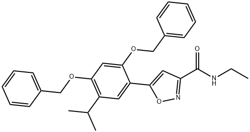 5-(2,4-bis(benzyloxy)-5-isopropylphenyl)-N-ethylisoxazole-3-carboxaMide Structure