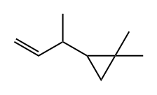 1,1-Dimethyl-2-(1-methyl-2-propenyl)cyclopropane Struktur