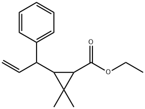 2,2-Dimethyl-3-(1-phenyl-2-propenyl)cyclopropanecarboxylic acid ethyl ester Struktur