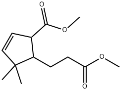 5-(Methoxycarbonyl)-2,2-dimethyl-3-cyclopentene-1-propanoic acid methyl ester Struktur