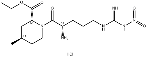 Ethyl (2R,4R)-1-(Nitroglycerine-nitro-L-arginyl)-4-methyl-piperidinecarboxylate hydrochloride Struktur