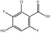 2-Chloro-3,6-difluoro-4-hydroxybenzenecarboxylic acid Struktur