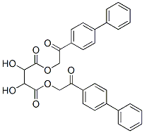 bis[2-oxo-2-(4-phenylphenyl)ethyl] 2,3-dihydroxybutanedioate Struktur