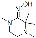 Piperazinone, 1,3,3,4-tetramethyl-, oxime, (E)- (9CI) Struktur