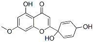 5-Hydroxy-2-(1,4-dihydroxy-2,5-cyclohexadien-1-yl)-7-methoxy-4H-1-benzopyran-4-one Struktur