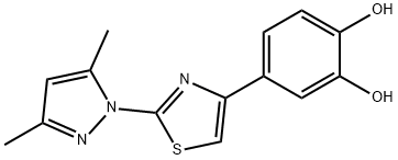 4-[2-(3,5-Dimethyl-1H-pyrazol-1-yl)-4-thiazolyl]pyrocatechol Struktur