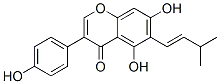 5,7-Dihydroxy-3-(4-hydroxyphenyl)-6-(3-methylbutenyl)-4H-1-benzopyran-4-one Struktur