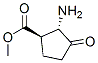 Cyclopentanecarboxylic acid, 2-amino-3-oxo-, methyl ester, trans- (9CI) Struktur