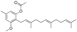 3-Methoxy-5-methyl-2-[(2E,6E)-3,7,11-trimethyl-2,6,10-dodecatrienyl]phenol acetate Struktur