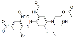 2-[[5-acetamido-4-[(2-bromo-4,6-dinitrophenyl)azo]-2-ethoxyphenyl](2-hydroxyethyl)amino]ethyl acetate Struktur