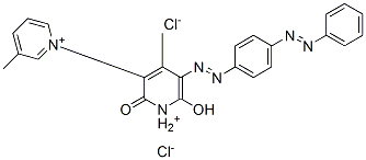 1',2'-dihydro-6'-hydroxy-3,4'-dimethyl-2'-oxo-5'-[[4-(phenylazo)phenyl]azo]-1,3'-bipyridinium chloride Struktur