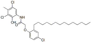 2-(4-chloro-2-tetradecylphenoxy)-N-(3,5-dichloro-2-hydroxy-4-methylphenyl)acetamide Struktur