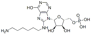 8-((6-aminohexyl)amino)inosine 5'-monophosphate Struktur