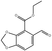 5-formyl-benzo[1,3]dioxole-4-carboxylic acid ethyl ester Struktur