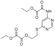 2-((6-((Ethoxyoxoacetyl)amino)-4-pyrimidinyl)thio)ethyl ethyl ethanedi oate Struktur