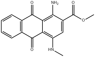 1-Amino-4-methylamino-9,10-dioxo-9,10-dihydroanthracene-2-carboxylicacidmethylester Struktur