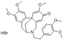 3H-7,12b-Methanodibenz(c,e)azocin-3-one, 5,6,7,8-tetrahydro-6-(2-(3,4- dimethoxyphenyl)ethyl)-2,10,11-trimethoxy-, hydrobromide, (+-)- Struktur