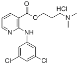 3-Pyridinecarboxylic acid, 2-((3,5-dichlorophenyl)amino)-, 3-(dimethyl amino)propyl ester, monohydrochloride Struktur