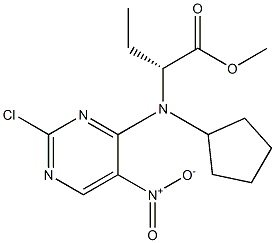 BUTANOIC ACID, 2-[(2-CHLORO-5-NITRO-4-PYRIMIDINYL)CYCLOPENTYLAMINO]-, METHYL ESTER, (2R)- Struktur