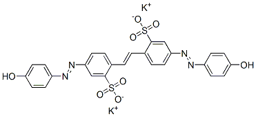 dipotassium 4,4'-bis[(4-hydroxyphenyl)azo]stilbene-2,2'-disulphonate Struktur