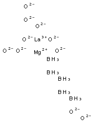 pentaboron lanthanum(3+) magnesium decaoxide Struktur