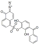 3-benzoyl-2,6-dihydroxyphenyl 6-diazo-5,6-dihydro-5-oxonaphthalene-1-sulphonate Struktur