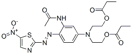 5-Nitro-2-[2-acetylamino-4-di(2-propionyloxyethyl)aminophenylazo]thiazole Struktur