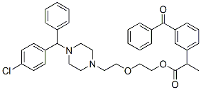 2-[2-[4-[(4-chlorophenyl)benzyl]piperazin-1-yl]ethoxy]ethyl 2-(3-benzoylphenyl)propionate Struktur