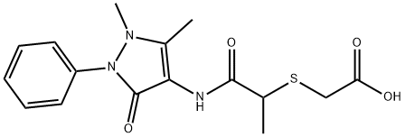 ({2-[(1,5-dimethyl-3-oxo-2-phenyl-2,3-dihydro-1H-pyrazol-4-yl)amino]-1-methyl-2-oxoethyl}thio)acetic acid Struktur