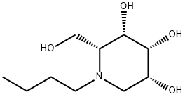 3,4,5-Piperidinetriol, 1-butyl-2-(hydroxymethyl)-, (2R,3S,4R,5R)- (9CI) Struktur