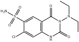 1,2,3,4-Tetrahydro-7-chloro-3-(diethylamino)-2,4-dioxo-6-quinazolinesu lfonamide Struktur