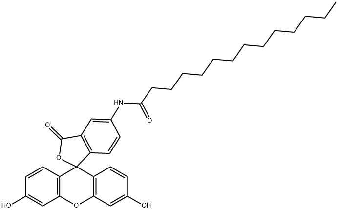 5-(TETRADECANOYLAMINO)FLUORESCEIN, FOR FLUORESCENCE* Struktur