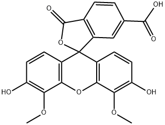 4',5'-dimethoxy-6-carboxyfluorescein Struktur