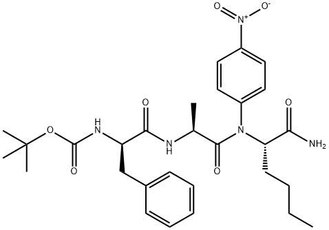 N-T-BOC-D-PHE-ALA-NLE P-NITROANILIDE Struktur