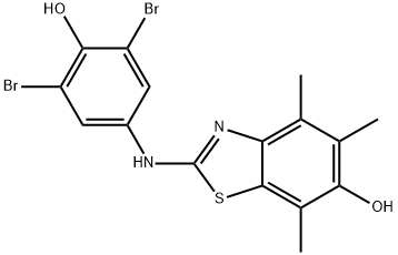 6-Benzothiazolol,  2-[(3,5-dibromo-4-hydroxyphenyl)amino]-4,5,7-trimethyl- Struktur