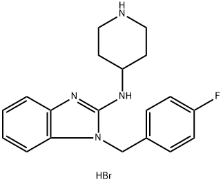 1-(4-fluorobenzyl)-N-piperidin-4-yl-1H-benzimidazol-2-amine dihydrobromide Struktur