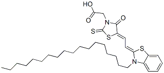 5-[2-(3-Octadecyl-2,3-dihydrobenzothiazole-2-ylidene)ethylidene]-4-oxo-2-thioxothiazolidine-3-acetic acid Struktur