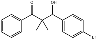 3-(4-bromophenyl)-3-hydroxy-2,2-dimethyl-1-phenyl-propan-1-one Struktur