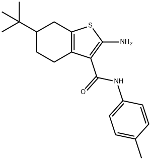 2-AMINO-6-TERT-BUTYL-N-(4-METHYLPHENYL)-4,5,6,7-TETRAHYDRO-1-BENZOTHIOPHENE-3-CARBOXAMIDE Struktur