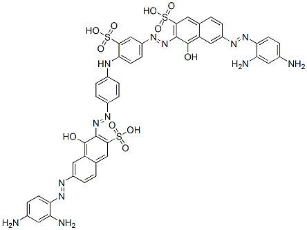 6-[(2,4-diaminophenyl)azo]-3-[[4-[[4-[[7-[(2,4-diaminophenyl)azo]-1-hydroxy-3-sulpho-2-naphthyl]azo]phenyl]amino]-3-sulphophenyl]azo]-4-hydroxynaphthalene-2-sulphonic acid Struktur