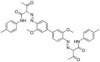 2,2'-[(3,3'-Dimethoxy[1,1'-biphenyl]-4,4'-diyl)bis(azo)]bis[N-(4-methylphenyl)-3-oxobutanamide] Struktur