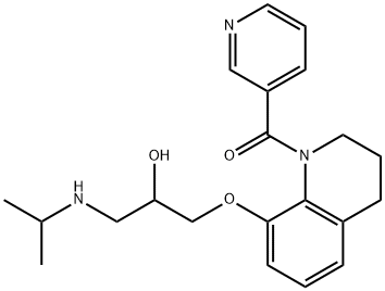 1,2,3,4-tetrahydro-8-[2-hydroxy-3-(isopropylamino)propoxy]-1-(3-pyridylcarbonyl)quinoline Struktur