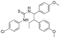 1-[1,2-bis(4-methoxyphenyl)butyl]-3-(4-chlorophenyl)thiourea Struktur