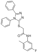 2-[(4,5-DIPHENYL-4H-1,2,4-TRIAZOL-3-YL)SULFANYL]-N-(5-FLUORO-2-METHYLPHENYL)ACETAMIDE Struktur