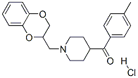 [1-(7,10-dioxabicyclo[4.4.0]deca-1,3,5-trien-9-ylmethyl)-4-piperidyl]- (4-methylphenyl)methanone hydrochloride Struktur