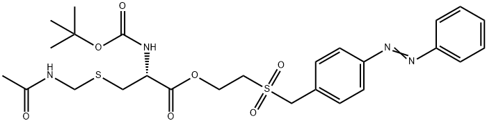 2-[[4-(phenylazo)benzyl]sulphonyl]ethyl S-(acetamidomethyl)-N-(tert-butoxycarbonyl)-L-cysteinate  Struktur