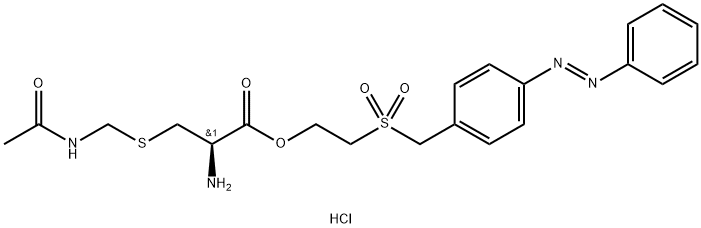 2-[[4-(phenylazo)benzyl]sulphonyl]ethyl S-(acetamidomethyl)-L-cysteinate monohydrochloride Struktur