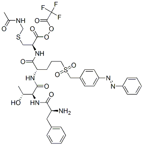 2-[[[4-(phenylazo)phenyl]methyl]sulphonyl]ethyl S-(acetamidomethyl)-N-[N-(N-3-phenyl-L-alanyl-L-threonyl)-L-seryl]-L-cysteinate, mono(perfluoroacetate) Struktur