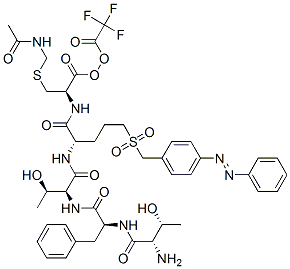 2-[[[4-(phenylazo)phenyl]methyl]sulphonyl]ethyl S-(acetamidomethyl)-N-[N-[N-(N-L-threonyl-3-phenyl-L-alanyl)-L-threonyl]-L-seryl]-L-cysteinate, mono(perfluoroacetate) Struktur