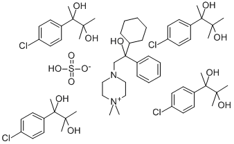 2,3-Butanediol, 2-(p-chlorophenyl)-3-methyl- mixed with 4-(beta-cycloh exyl-beta-hydroxyphenethyl)-1,1-dimethylpiperazinium sulfate (4:1) Struktur